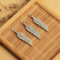 Slim Feather Metal Charm Pendant in 3 Finishes for Jewelry Making view 7