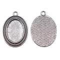 Dotted Border Oval Pendant Settings for Jewelry Making view 2