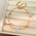 Gold Cable Chain Enamel Flower Bracelet Four Colorways view 7