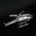 Metal Helicopter Charm Pendant Silver Tone Model Aircraft view 1