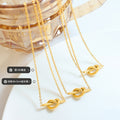 Knot Bar Pendant Fine Cable Chain Necklace Gold Steel view 2
