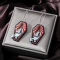 Silver Tone Coffin Printed Acrylic Hook Earrings in Six Designs view 8