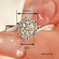 Round Clear Solitaire Pave Shoulder Slim Ring In Silver Tone view 4