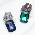 Crystal Parrot Pair Brooch With Pearl Accent for Jackets Scarves and Lapels view 3