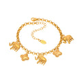 Gold Elephant Clover Charm Bracelet And Clip-On Pendant Charms view 5
