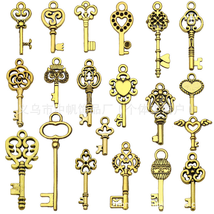 Matte Gold-Tone Heart and Four-Leaf Clover Metal Charms with 26 Listed Options
