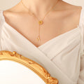Initial Letter Y Lariat Necklace Disc And Dangle Charm view 1