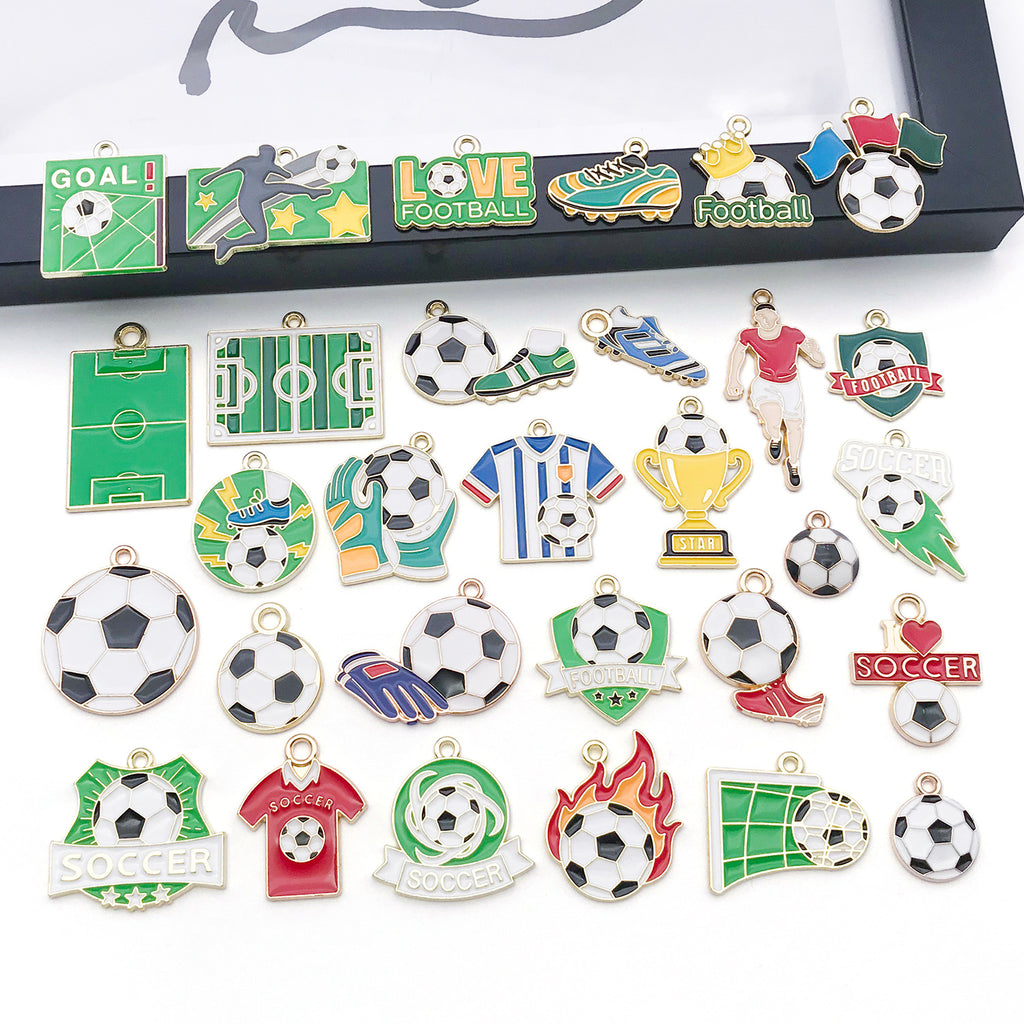 Glossy Zinc Alloy World Cup Football Charm Pendant for Bracelet Necklace DIY Jewelry