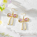 Gold Bow Resin Dried Flower Pendant Earrings 5 Styles view 6