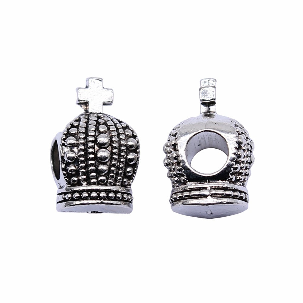 16x10mm 3.7g Multicolor Zinc Alloy Crown Large Hole Beads for Bracelet Necklace DIY Jewelry Making