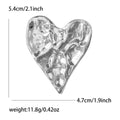Hammered Heart Brooch in Polished Gold and Silver Tones view 7