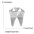 Geometric Molar Tooth Brooch With Polished Metal And Sculpted Decorative Details view 4