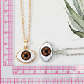 Gold and Silver Tone Realistic Eyeball Pendant Necklaces view 3