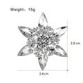 Silver Tone Snowflake Crystal Metal Brooch Pin for Jackets and Lapels view 2