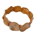 Textured Irregular Flat Link Stretch Bracelet In Gold Or Silver Tone view 5