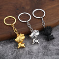 Cartoon Deer Keychain with Raised Spots, Black or Gold view 1