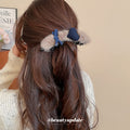 Soft Faux Fur Heart Bow Claw Clip Two Color Styles view 3