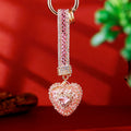 Layered Gem Crystal Heart Keychains with Straps and Plain Options view 8