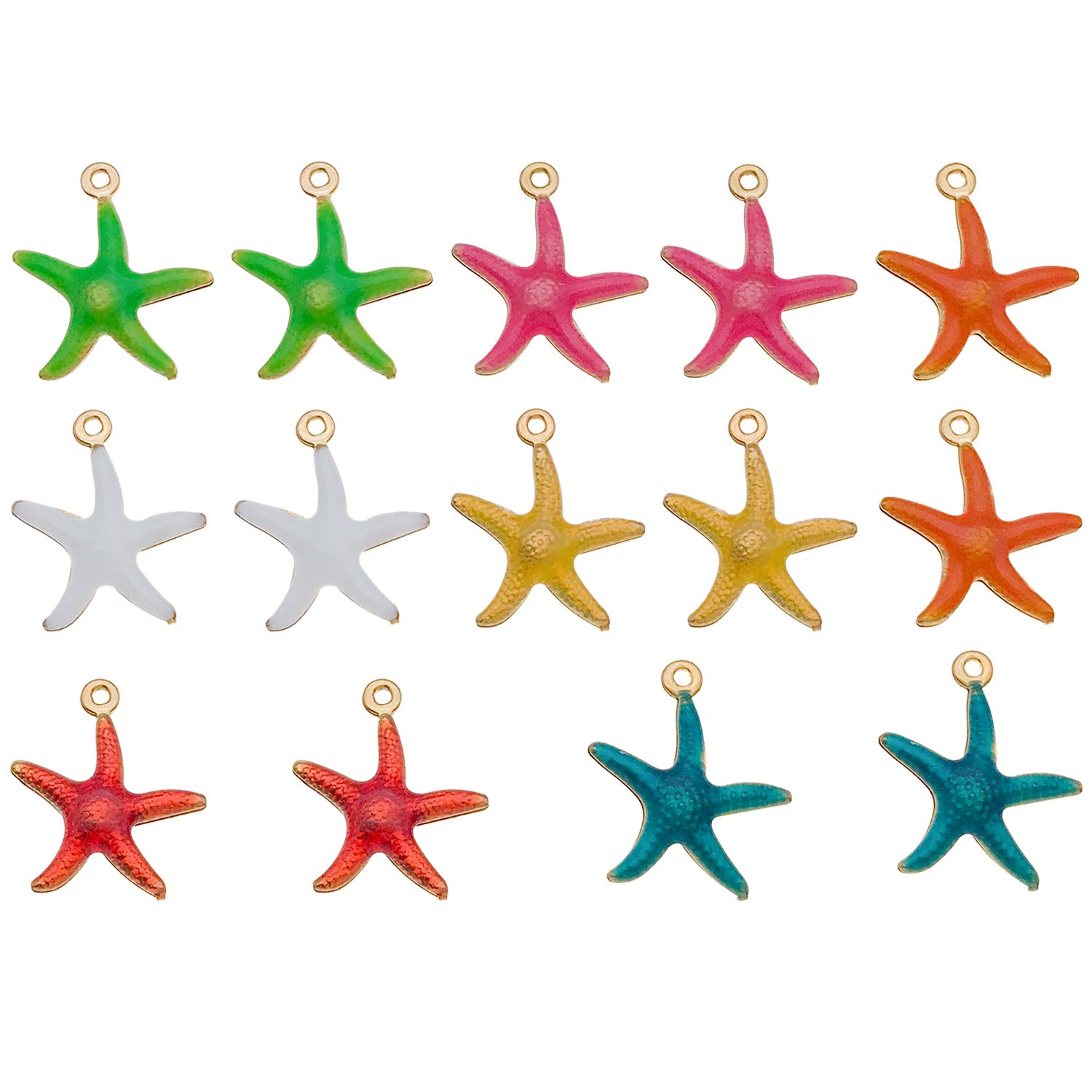Color Enamel Stainless Steel Starfish Charm Pendant for DIY Ocean Bracelet Jewelry Making