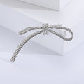 Twisted Rope Bow Brooch Metal Silver and Gold Tone Finishes view 6