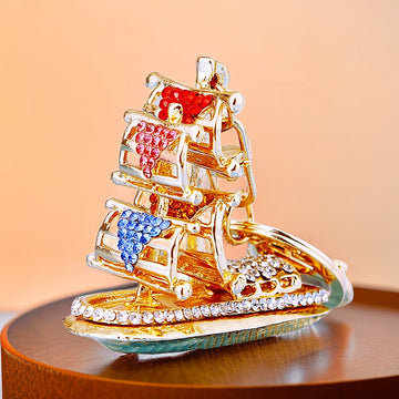 Crystal Sailboat Keychains in Four Colors plus Assorted Color Option