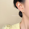 Gold-Tone Pavé Clear Crystal Mini Bow Stud Earrings view 2