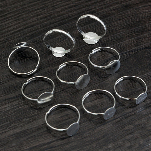 small round-pad ring blank close view of the front surface and finish