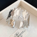 Irregular Geometric Open Cuff Bangles Gold Silver Metal view 9