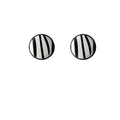 Black White Checkered and Zebra Pattern Stud Earrings view 5