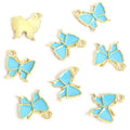 Enamel-Look Gold Silver Butterfly Alloy Charms in 18 Styles view 6