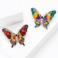 Stained Glass Style Butterfly Brooch In Red And Multicolor view 3