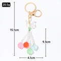 Acrylic Butterfly Keychain Multicolor Rose Bead Tassels view 4