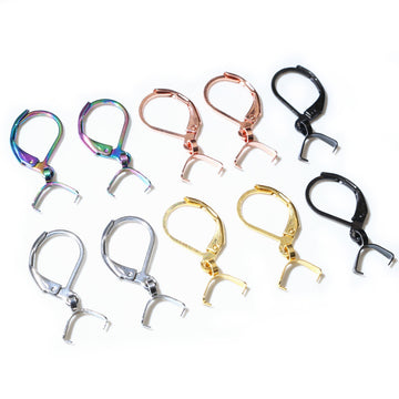 French Leverback Earring Hooks with Pinch Bails in Six Finishes