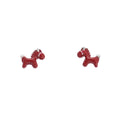 Black Horse Silver Tone Novelty Small Stud Earrings view 5