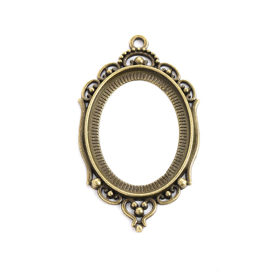 30x40mm Vintage Cabochon Tray Pendant Bezel Setting