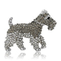 Rhinestone Schnauzer Dog Brooch Amber Multicolor and Grey view 5