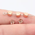 Paw Print Small Hole Metal Spacer Beads in Two Finishes view 3
