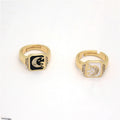 Gold Tone Moon and Stars Adjustable Signet Rings in Two Colors view 3