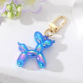 Gold Tone Iridescent Balloon Dog Clip Keychains in Seven Colors view 3