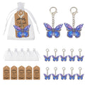 Blue Purple Acrylic Butterfly Keychain Gold Lobster Clasp view 1
