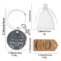 Silver Engraved Islamic Phrase Disc Crystal Cross Keychain view 2