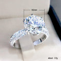 Silver Tone Six Prong Clear Round Stone Pave Band Ring view 3
