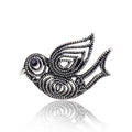 Antique Scrollwork Bird Brooch in Silver and Gold for Jackets and Scarves view 2