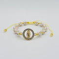 Adjustable Cross Bead Bracelet With Virgin Mary Medallion view 4