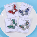 Silver Rhinestone Butterfly Pearl Brooch Four Colors view 4