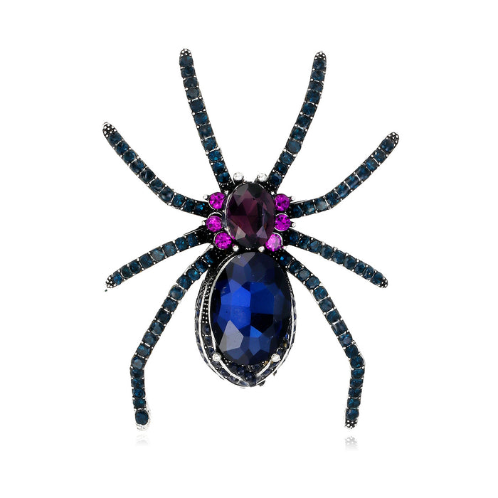 Spider Crystal Two Designs Metal Brooch Pin for Jackets and Lapels