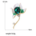 Faceted Crystal Flower Brooch in Blue Red and Green view 8