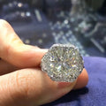 Cushion Halo Pear Side Stone Ring White Gold Sizes 6-10 view 2