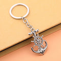 Metal Anchor And Ship Wheel Keychain, Three Color Finishes view 3