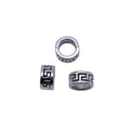 Greek Key Silver Tone Large Hole Spacer Beads For Jewelry Making view 4